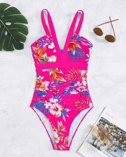 Krysta ™ - Fashionable one-piece swimsuit with floral pattern