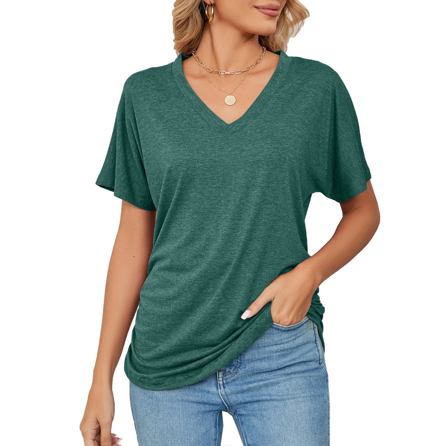 Kaleide™ - V-neck single colour t-shirt