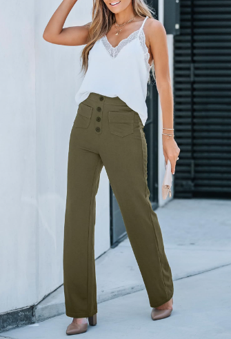 Kaleide™ -  Casual high waisted stretch pants for women