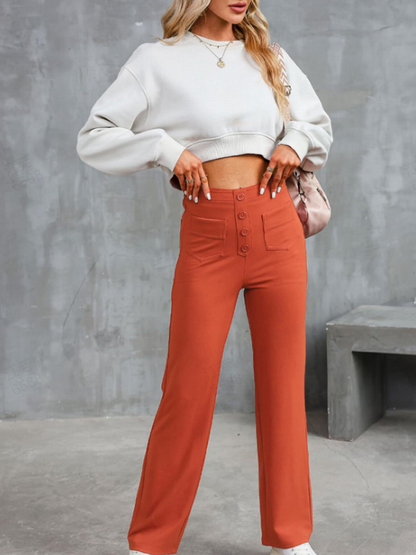 Kaleide™ -  Casual high waisted stretch pants for women