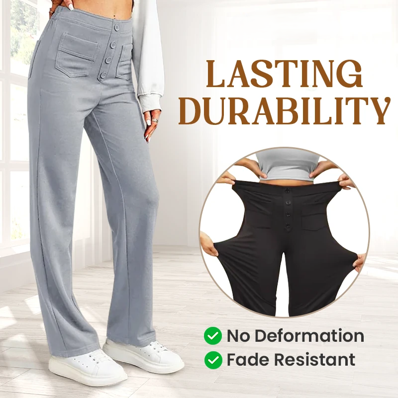 Kaleide™ -  Casual high waisted stretch pants for women