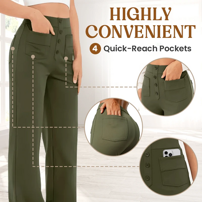 Kaleide™ -  Casual high waisted stretch pants for women