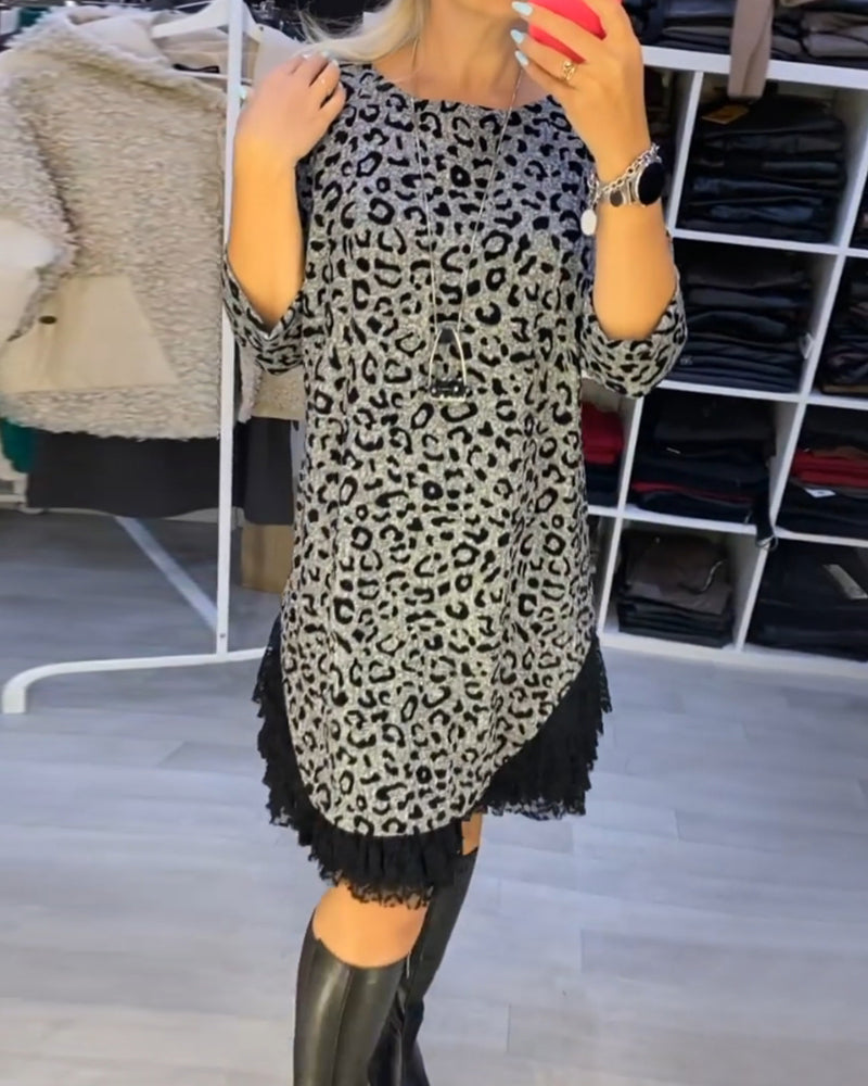 Kaleide™ - Leopard print slim fit dress