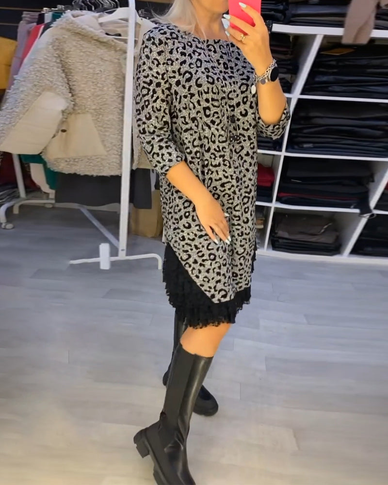 Kaleide™ - Leopard print slim fit dress