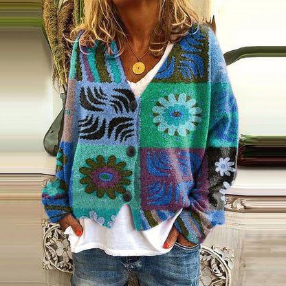 Stella - Patchwork jumper with creative print