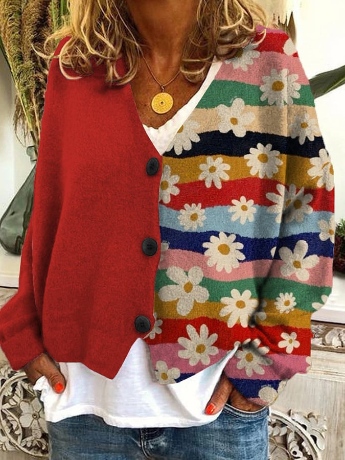 Stella - Patchwork jumper with creative print